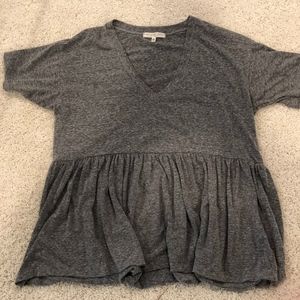 Urban Outfitters Dark Grey Peplum T-shirt